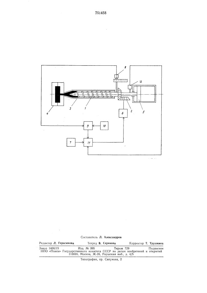 Способ автоматического управления процессом литья изделий из пластмасс (патент 751458)