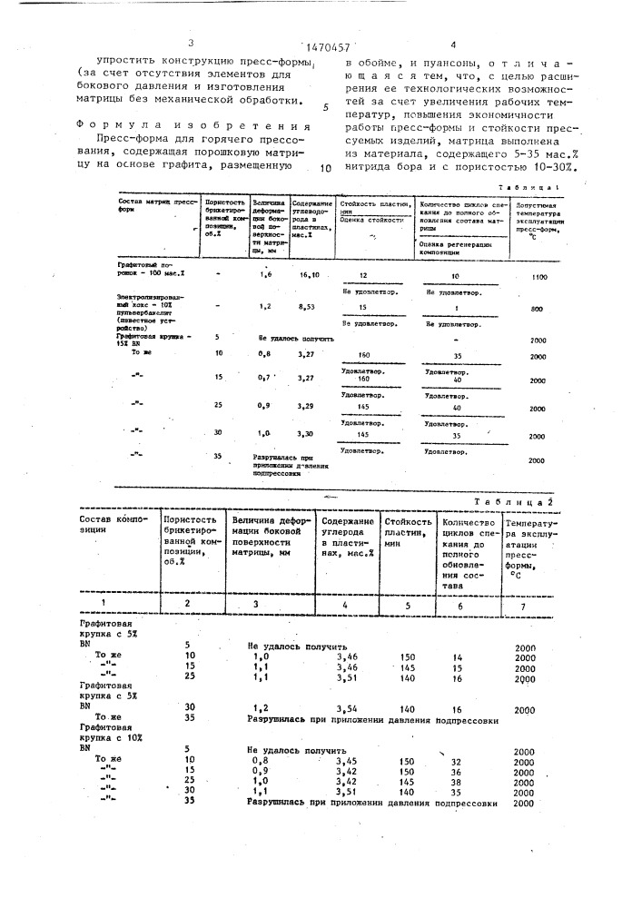 Пресс-форма для горячего прессования (патент 1470457)