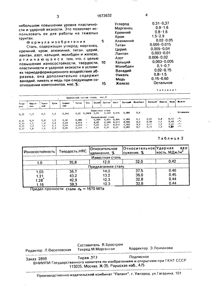 Сталь (патент 1673632)