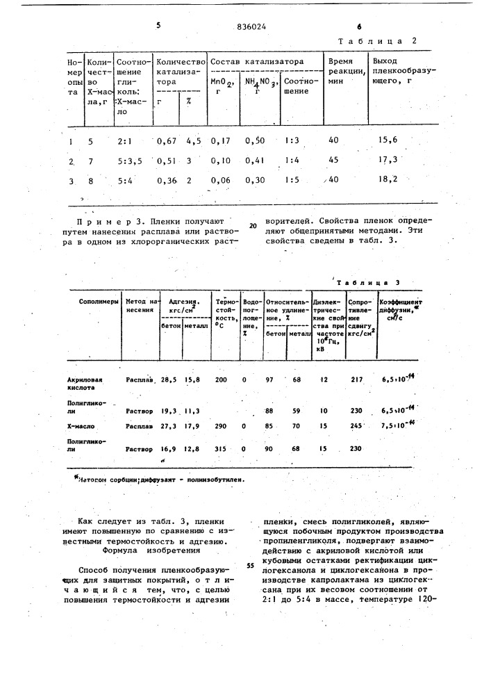 Способ получения пленкообразующихдля защитных покрытий (патент 836024)