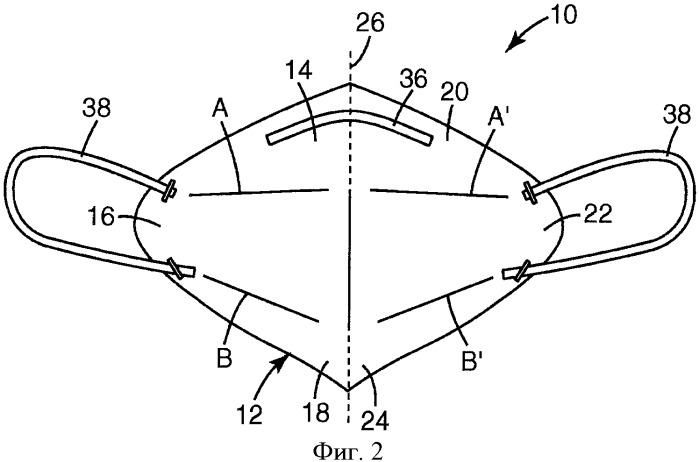 Плоский в сложенном виде складной респиратор с однокомпонентным одинарным фильтрующим/упрочняющим слоем (патент 2401144)