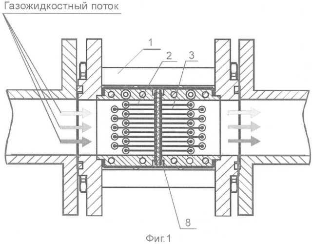 Способ и устройство для определения режима течения газожидкостного потока (патент 2390766)