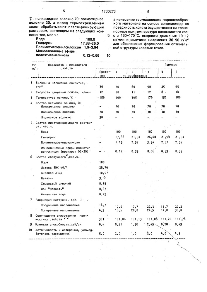 Способ получения термоклеевого материала для обуви (патент 1730273)