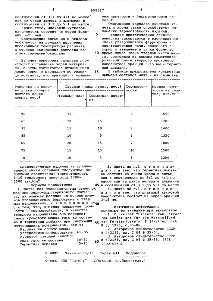 Шихта для плавлено-литых огнеупоров (патент 958397)