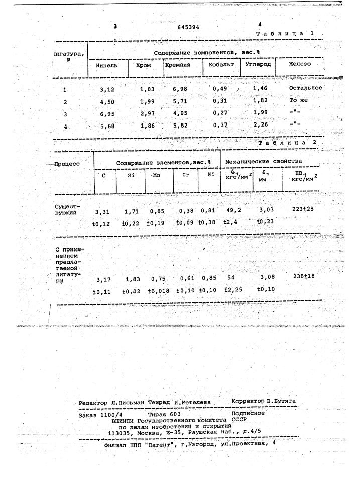 Лигатура (патент 645394)