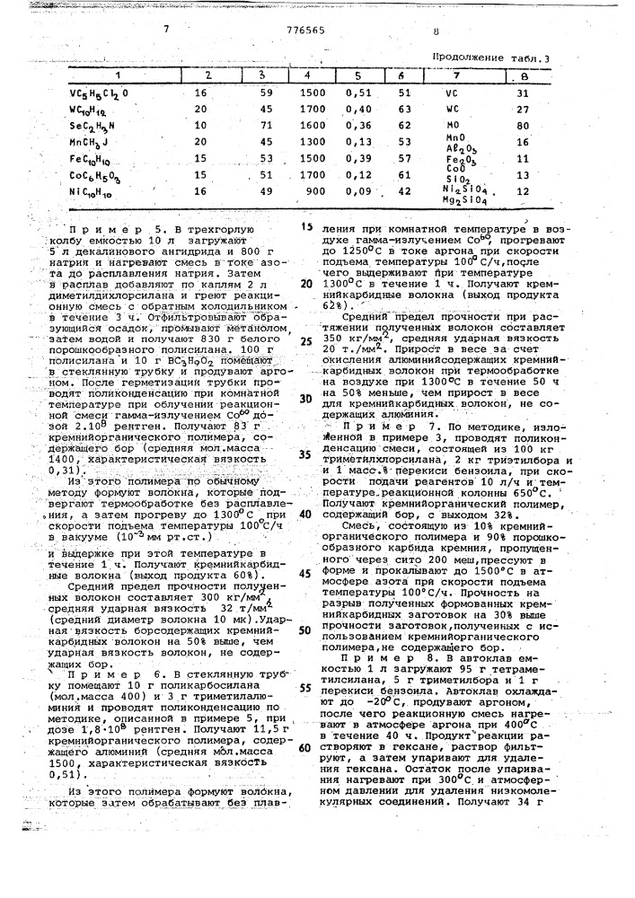 Способ получения кремнийорганического полимера (патент 776565)