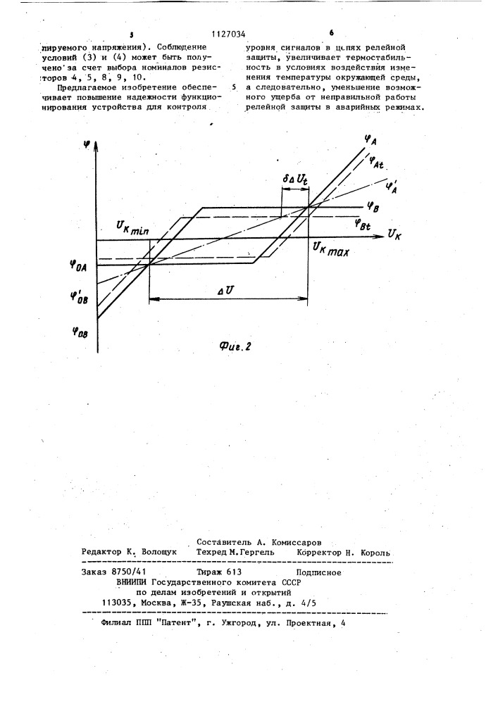 Устройство для контроля уровня сигналов в цепях релейной защиты (патент 1127034)