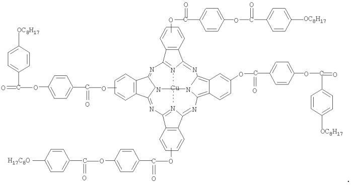 Тетра-4-({4 -[(4&quot;-октилоксибензоил)окси]бензоил}окси)фталоцианин меди (патент 2313545)