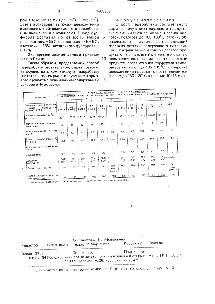 Способ переработки растительного сырья с получением кормового продукта (патент 1609828)