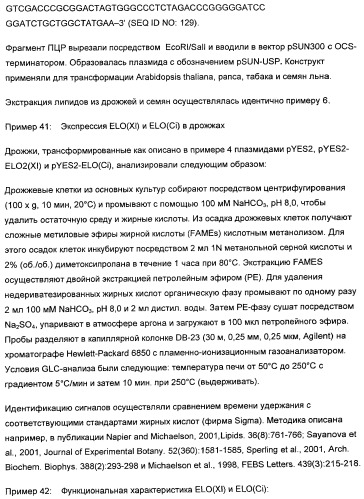 Способ получения полиненасыщенных жирных кислот в трансгенных растениях (патент 2449007)