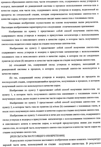 Способ получения синтетического газа (синтез-газа), способ получения диметилового эфира с использованием синтез-газа (варианты) и печь для получения синтез-газа (варианты) (патент 2337874)