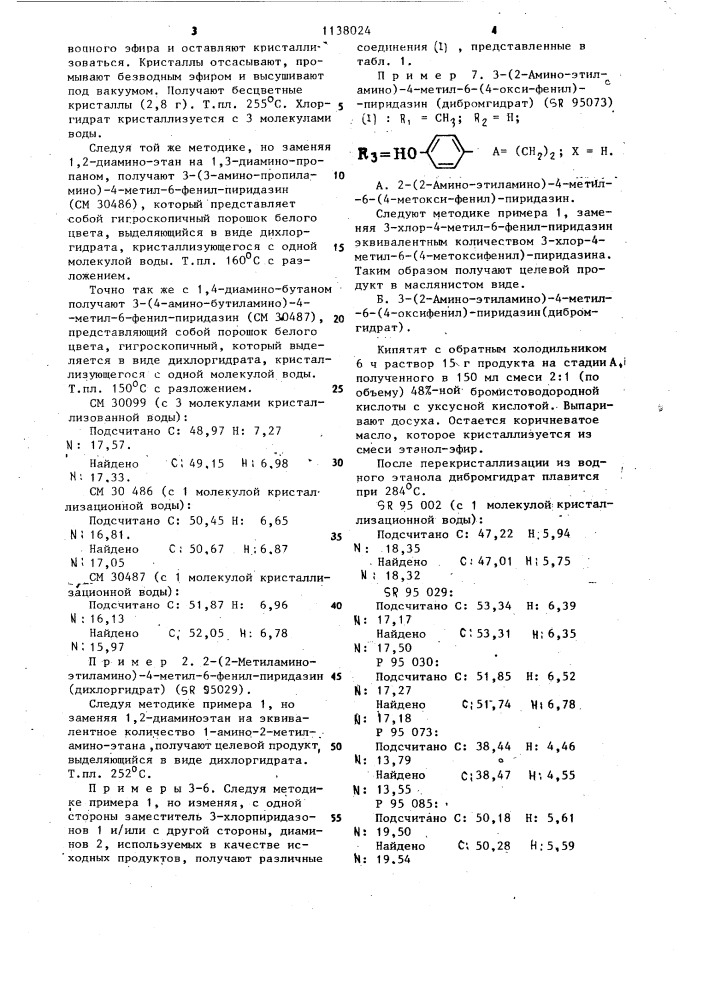 Способ получения аминопроизводных пиридазина (патент 1138024)