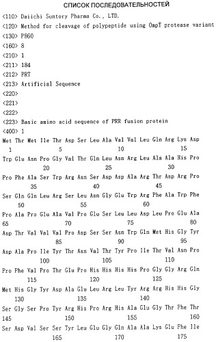 Способ расщепления полипептидов с использованием варианта протеазы оmpт (патент 2395582)