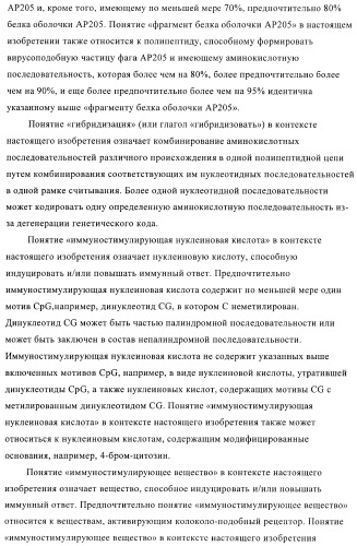 Вирусоподобные частицы, включающие гибридный белок белка оболочки бактериофага ар205 и антигенного полипептида (патент 2409667)