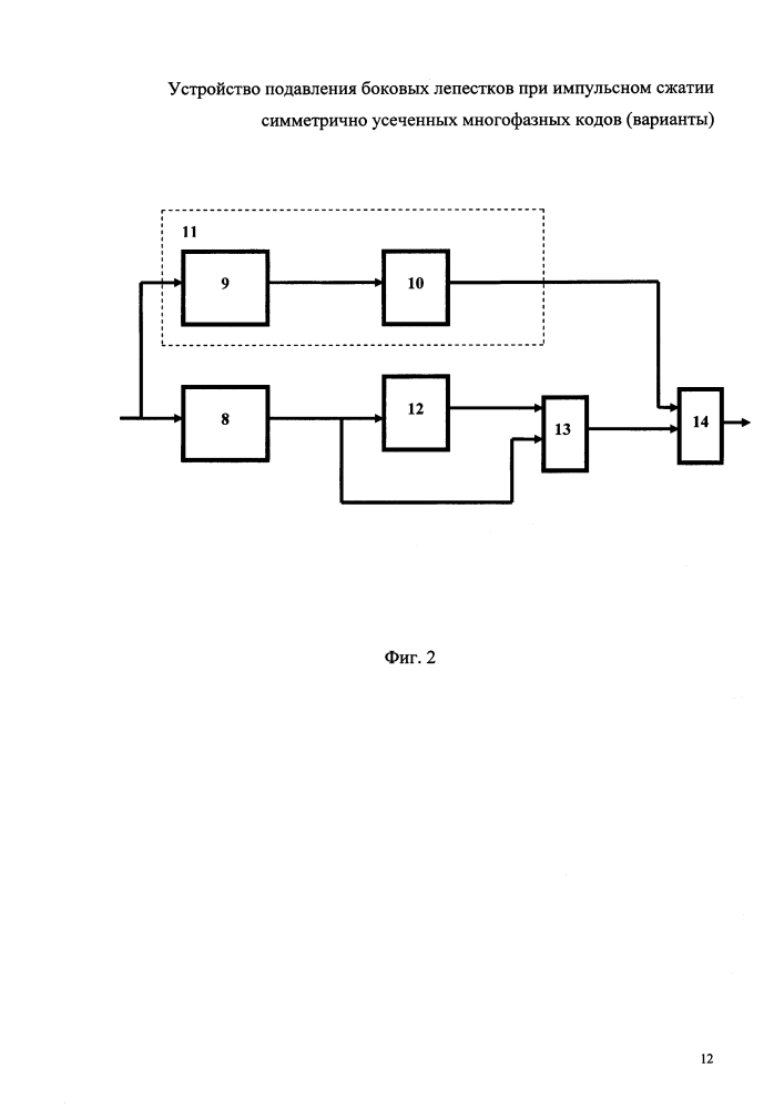 Устройство подавления боковых лепестков при импульсном сжатии симметрично усеченных многофазных кодов (варианты) (патент 2628475)