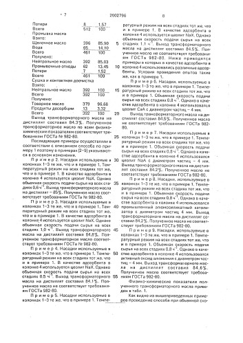 Способ получения трансформаторного масла (патент 2002796)