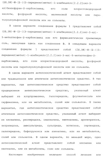 Комбинация агонистов альфа 7 никотиновых рецепторов и антипсихотических средств (патент 2481123)