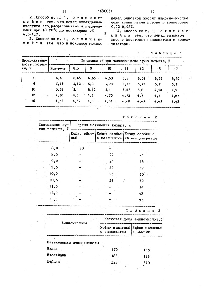 Способ производства кефира (патент 1680031)