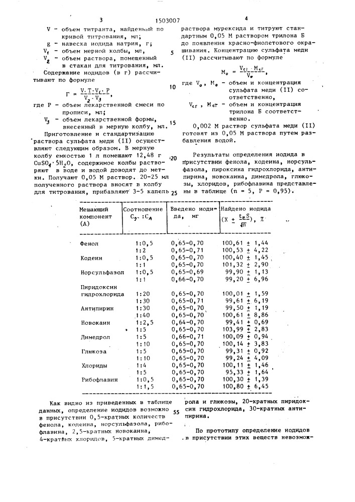 Способ титриметрического определения иодидов (патент 1503007)