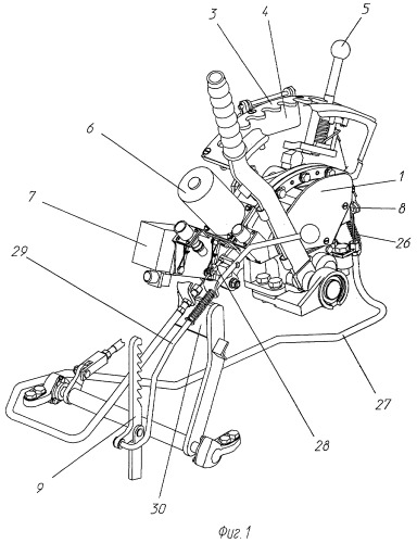 Система автоматического переключения передач ступенчатой трансмиссии транспортного средства и устройство блокировки механизма переключения передач этой системы (патент 2409782)