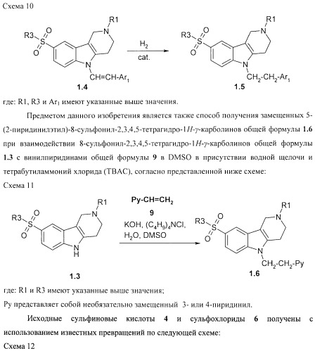 Замещенные 8-сульфонил-2,3,4,5-тетрагидро-1н-гамма-карболины, лиганды, фармацевтическая композиция, способ их получения и применения (патент 2404180)