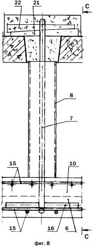 Плоское железобетонное монолитное с ригелями и полостями в толще перекрытие каркасных зданий (патент 2341626)