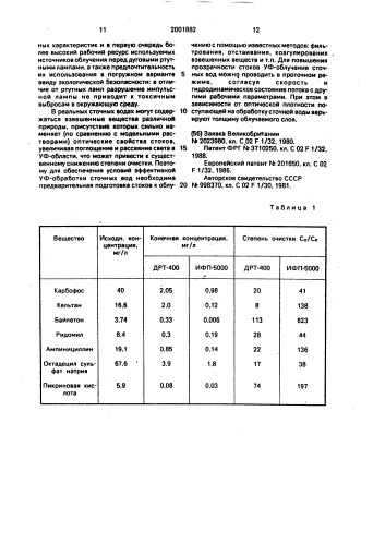 Способ очистки сточных вод от органических веществ (патент 2001882)