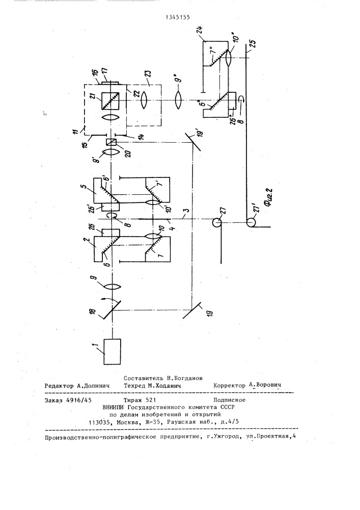 Оптическая система для обработки изображний (патент 1345155)