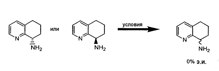 Способы получения рацемического аминозамещенного 5,6,7,8-тетрагидрохинолина или рацемического аминозамещенного 5,6,7,8-тетрагидроизохинолина, способы их разделения и рацемизации, способ получения кетозамещенного 5,6,7,8-тетрагидрохинолина или кетозамещенного 5,6,7,8-тетрагидроизохинолина, способ получения энантиомера конденсированного бициклического кольца, замещенного первичным амином, производные 5,6,7,8-тетрагидрохинолина (патент 2308451)