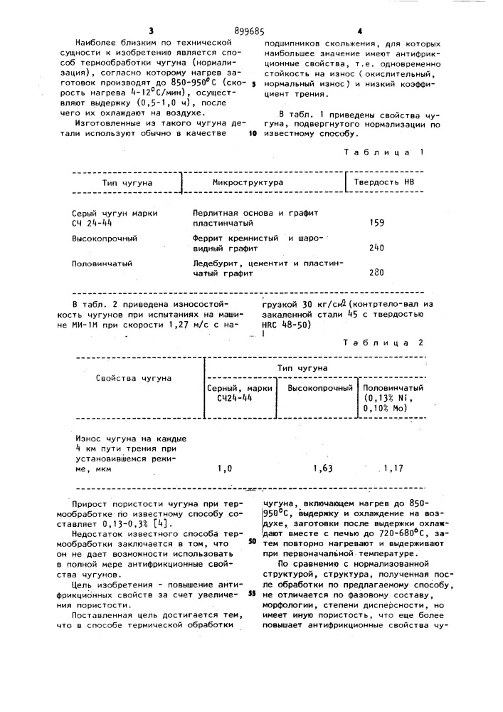 Способ термической обработки чугуна (патент 899685)