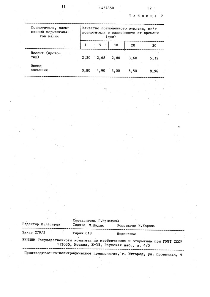 Способ хранения растительной продукции (патент 1457850)