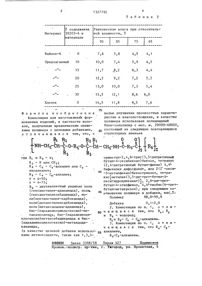 Композиция для изготовления формованных изделий (патент 1327792)