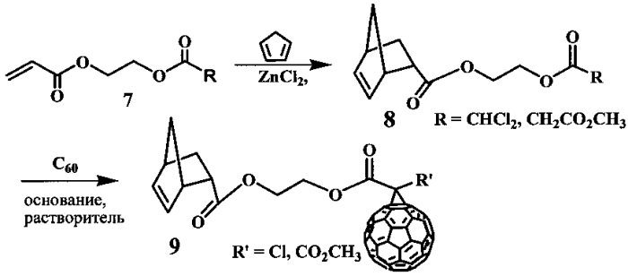 Способ получения норборнензамещенных циклопропановых производных фуллеренов и полимеров на их основе (патент 2579148)