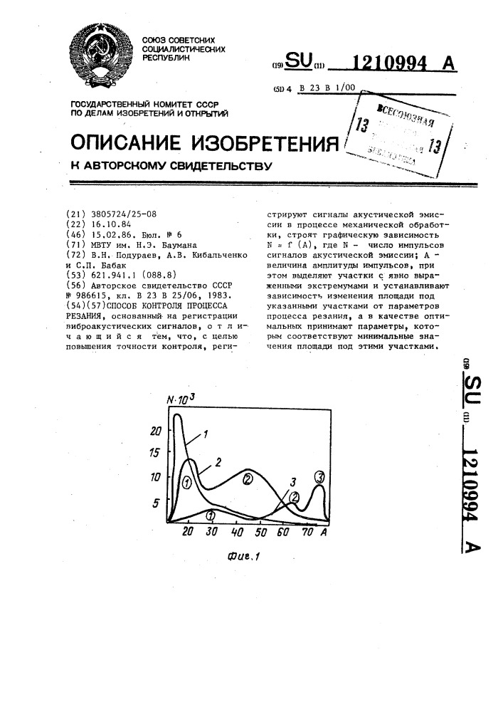 Способ контроля процесса резания (патент 1210994)