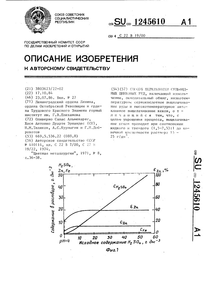 Способ переработки сульфидных цинковых руд (патент 1245610)