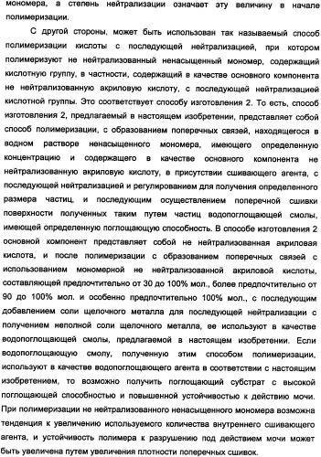 Водопоглощающий агент в виде частиц неправильной формы после измельчения (патент 2338754)