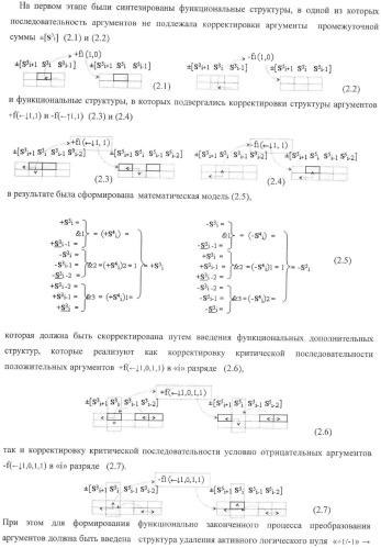 Функциональная структура корректировки аргументов промежуточной суммы &#177;[s3i] параллельного сумматора в позиционно-знаковых кодах f(+/-) (патент 2378681)