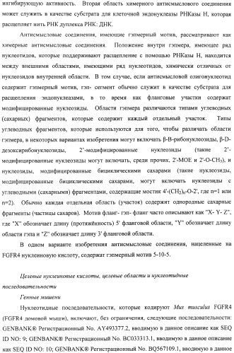 Композиции и способы модуляции экспрессии рецептора фактора роста фибробластов 4 (fgfr4) (патент 2501803)