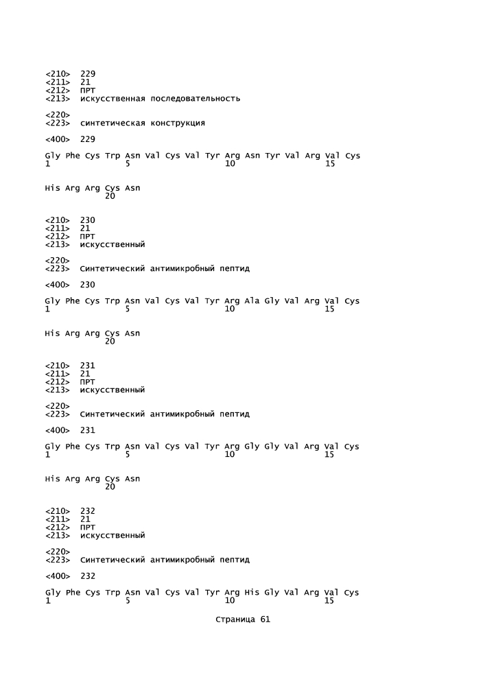 Варианты антимикробного пептида и кодирующие их полинуклеотиды (патент 2611173)