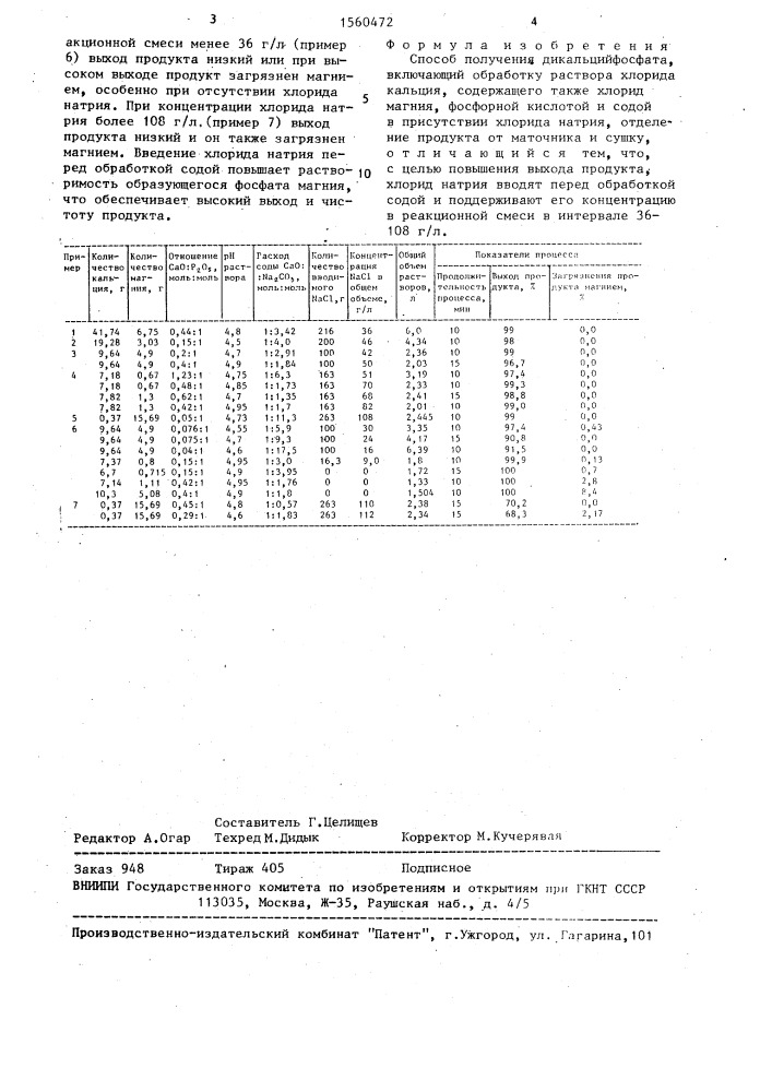 Способ получения дикальцийфосфата (патент 1560472)