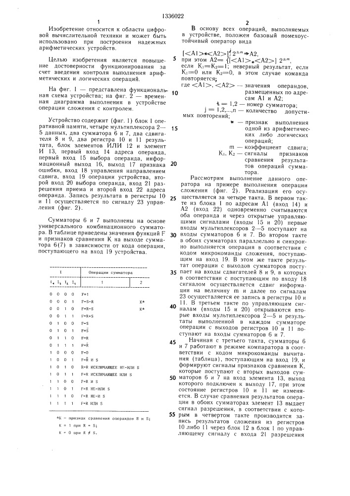Вычислительное устройство (патент 1336022)