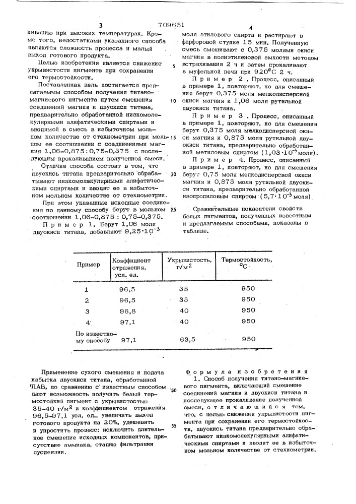 Способ получения титано-магниевого пигмента (патент 709651)