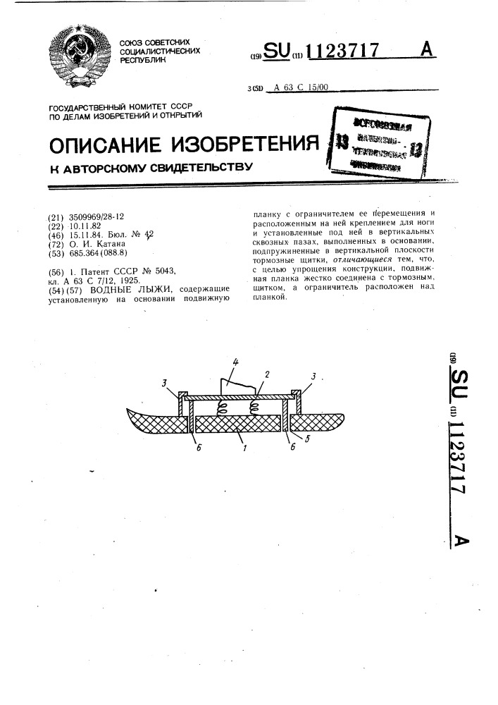 Водные лыжи (патент 1123717)