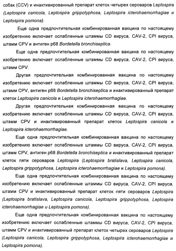 Поливалентные вакцины для собак против leptospira bratislava и других патогенов (патент 2400248)