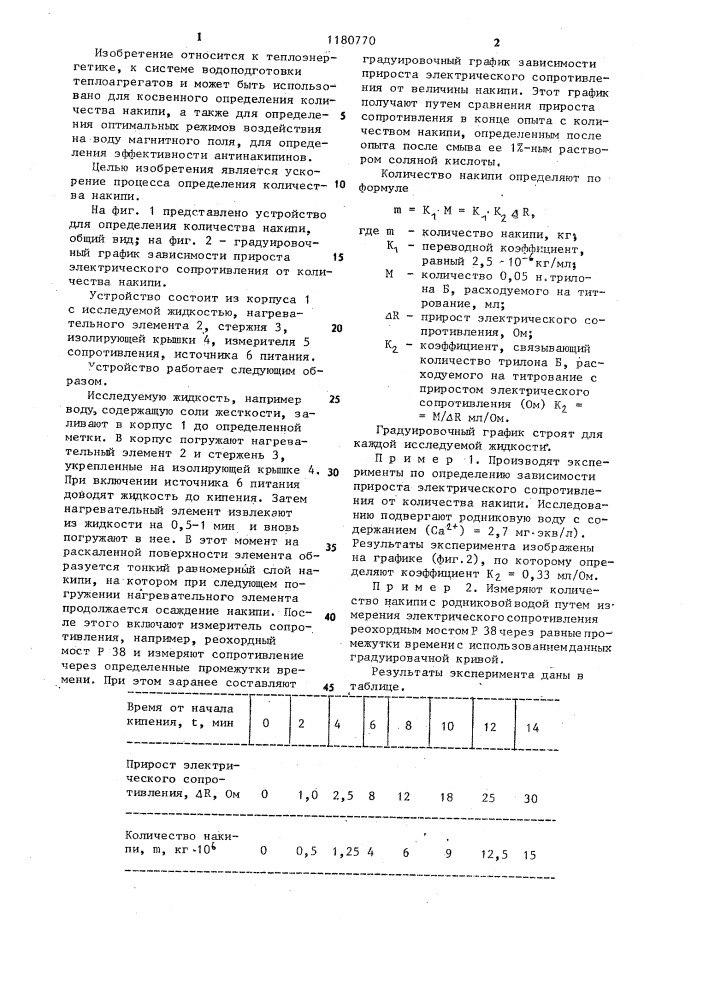 Устройство для определения количества накипи (патент 1180770)