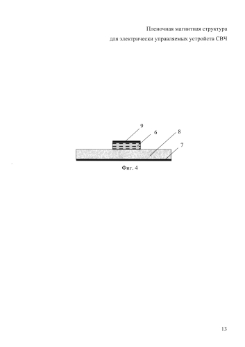 Пленочная магнитная структура для электрически управляемых устройств свч (патент 2575123)