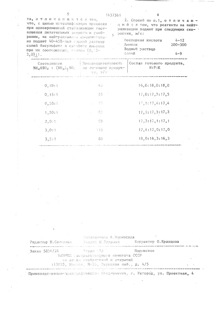 Способ получения сложных удобрений (патент 1437361)