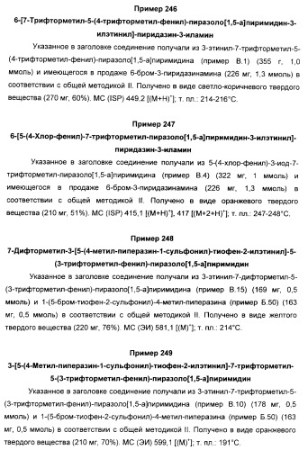 Производные ацетиленил-пиразоло-пиримидина в качестве антагонистов mglur2 (патент 2412943)