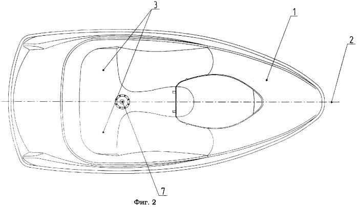 Малогабаритный скоростной двухместный катер-гидроцикл (патент 2264949)