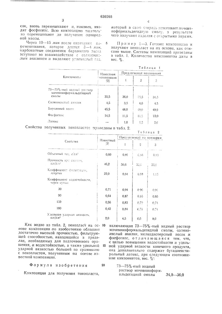 Композиция для получения пенопласта (патент 630266)